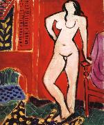 Henri Matisse Nude in front of a red background oil painting